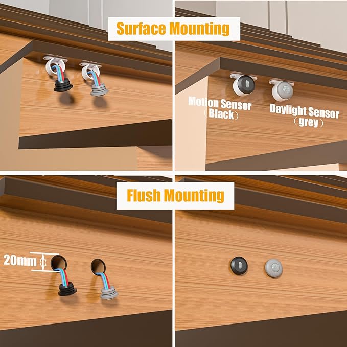 Intelligent Motion Triggered LED Stair Lighting Kit KMG-3233, 40" Cuttable LED Strip Light for Indoor LED Stair Lights (Warm White 3000K,24 Stairs)