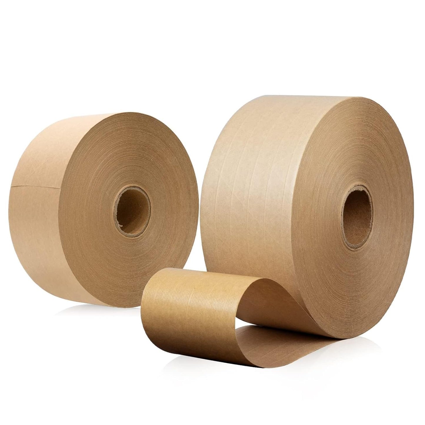 LOCKEDPAPER Water Activated Kraft Paper Tape – 5 Reinforced Fibers, 127gsm, 2.75" x 450ft, 2 Rolls – Heavy Duty for Shipping, Moving & Industrial Packaging