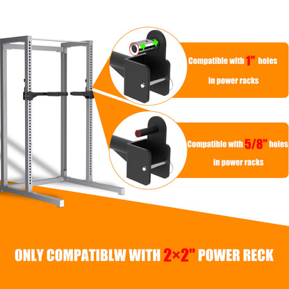 HWOOUSA Muti-Grip Dip Bars Attachment for 2" x 2" Power Cage with 5/8" or 1" Hole, Non-Slip Wide & Narrow Grip Dips Double Handles, 600 lbs Capacity, Squat Rack Attachment for Dips, Inverted Rows, Push-Ups
