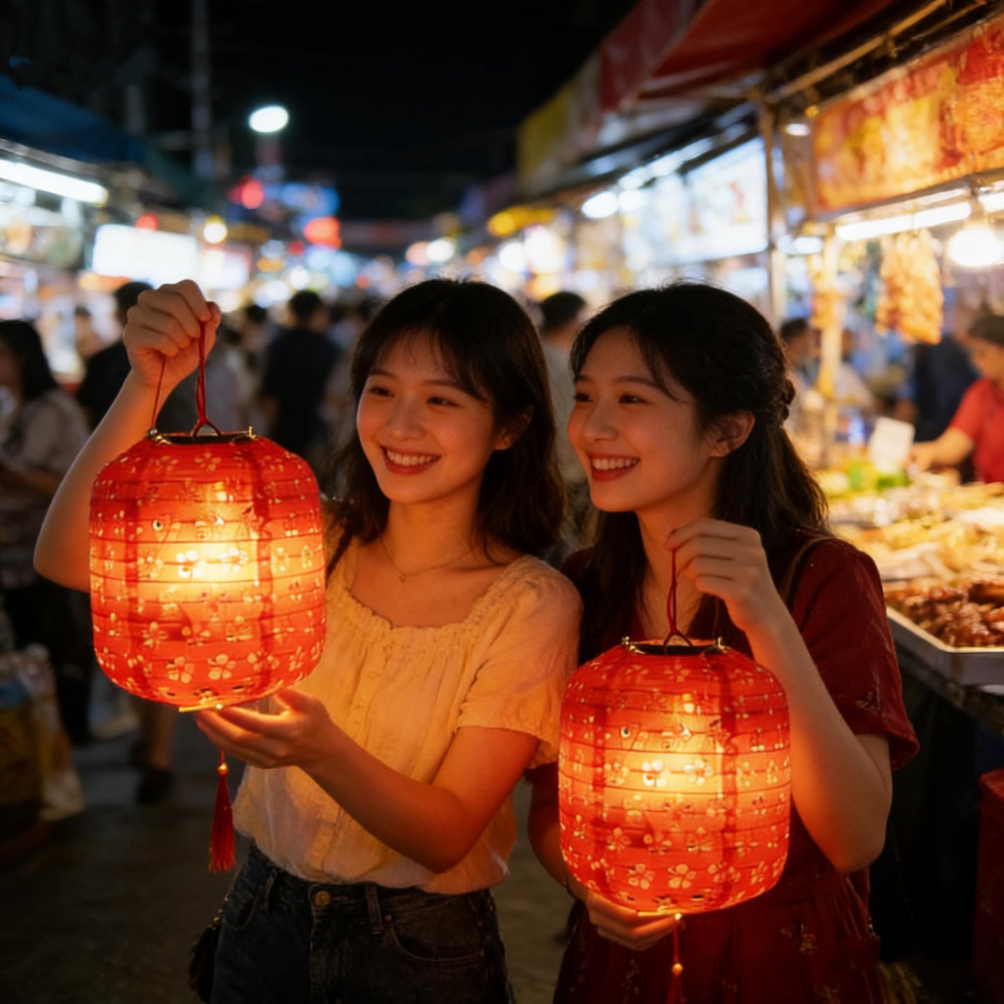 Set of 5 Paper Lanterns 6inches Chinese Japanese New Year Spring Festival Valentines Lanterns with LED Lights, Hanging Paper Lanterns for Wedding Dinner Birthday Party Decor (red)