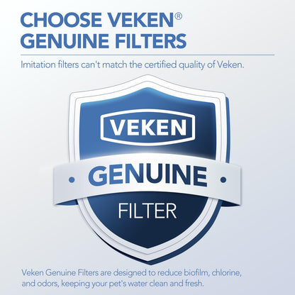 Veken Cat Water Fountain Filters, 16 Pack Replacement Filters & 16 Pack Replacement Pre-Filter Sponges Set for 50oz, 84oz, 95oz Automatic Pet Fountain Dog Water Dispenser