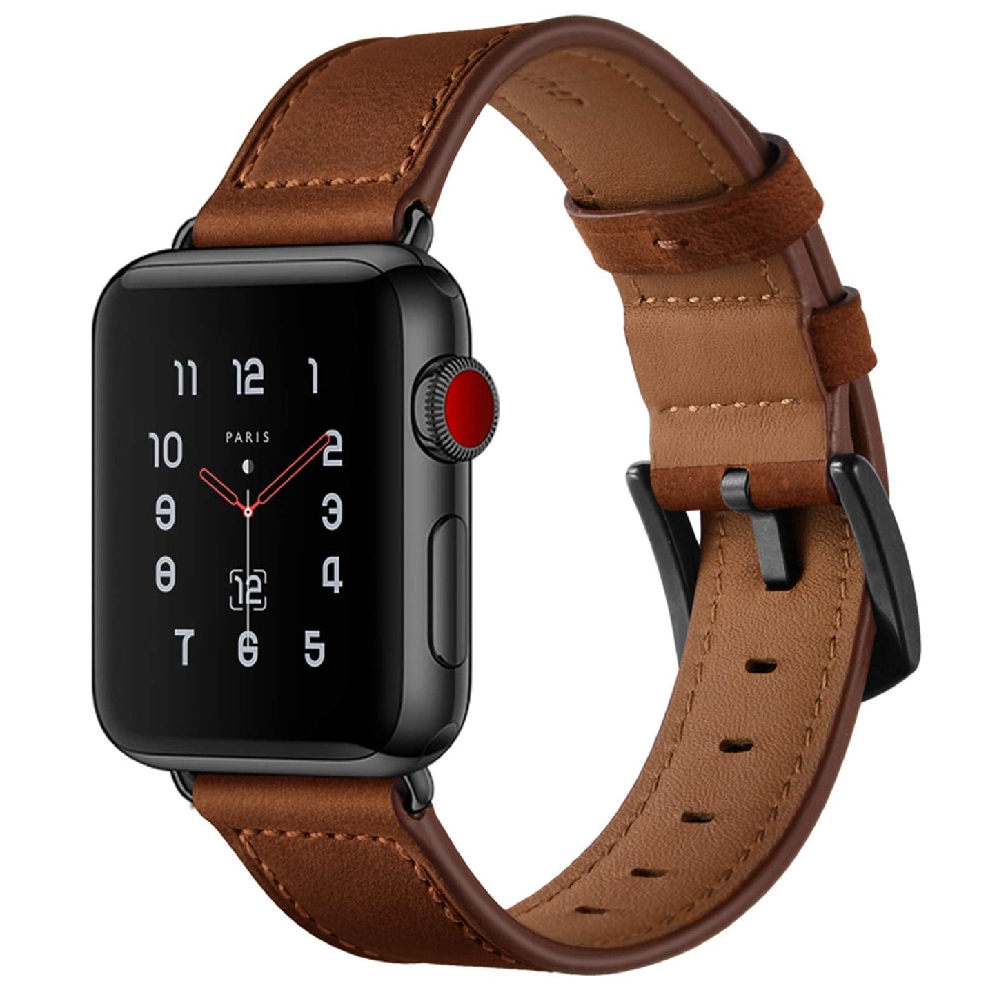 CINORS Leather Band Compatible with Apple Watch Vintage Series 11 10 42mm Bands Dark Brown Replacement Strap for iWatch Series 9 8 7 41mm Series 6 5 4 3 2 1 SE 38mm 40mm Men Women, Brown
