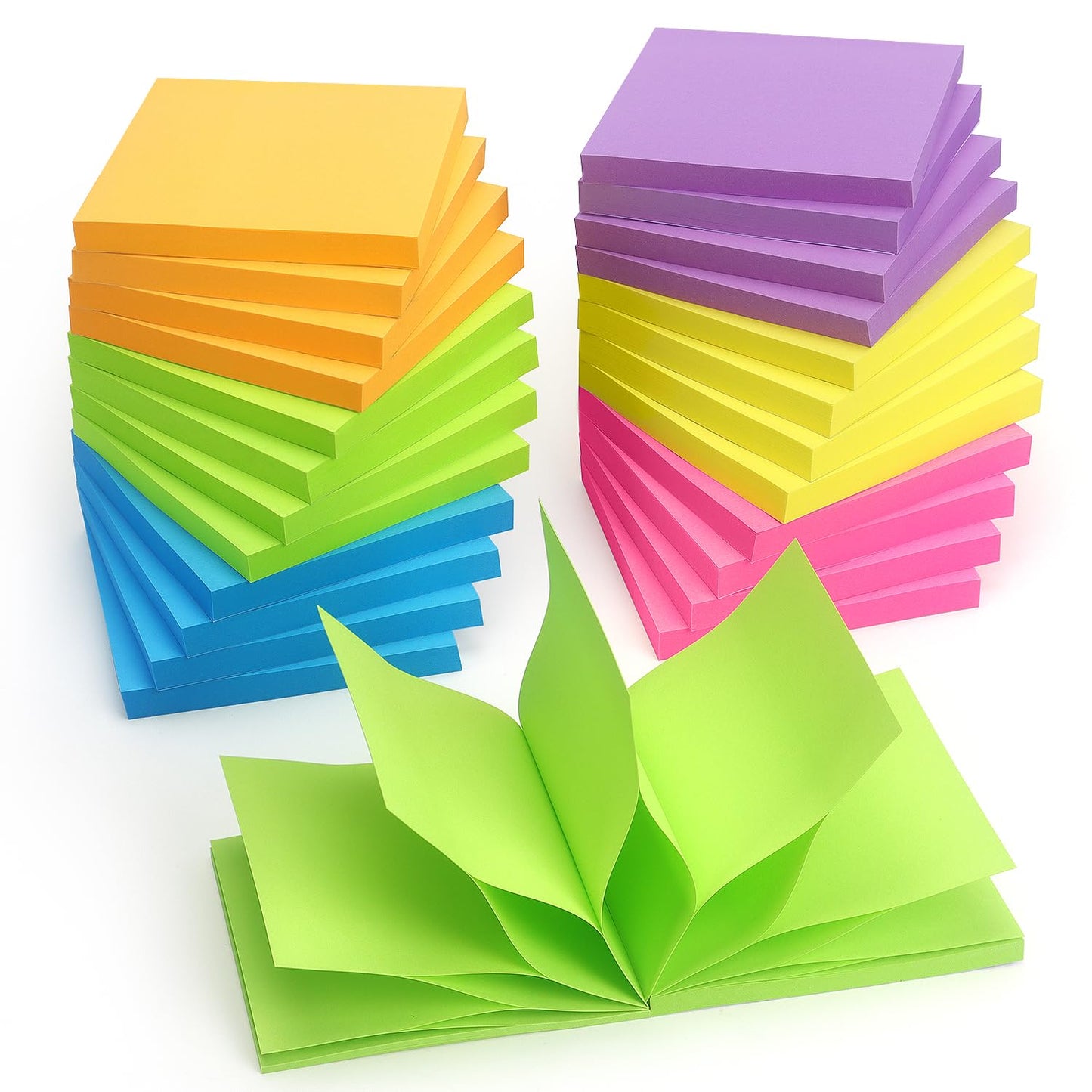Pop Up Sticky Notes 3x3 inch Bright Colors Self-Stick Pads 24 Pads/Pack 70 Sheets/Pad Total 1680 Sheets
