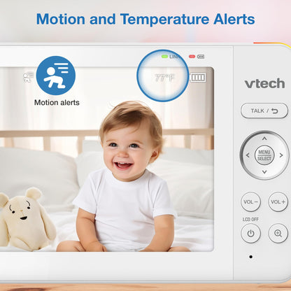 VTech [2025 Upgrade] Baby Monitor with 7" IPS Screen, Pan Tilt Zoom Camera, No WiFi Video Baby Monitor with Camera and Audio, Multi-Color Night Light, 2-Way Talk, Lullabies, Advanced HQ Max