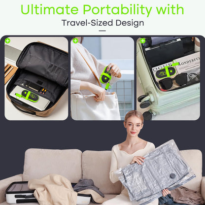 Vacbird Vacuum Bags for Travel with USB Pump, 12 Pack Carry-on Size Compression Packing for Luggage and Suitcase, Space Saver Bags for Clothes and Clothing Travel