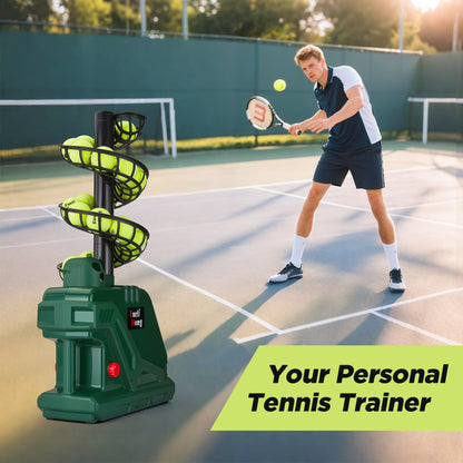 Furlihong 3819BH Portable Tennis Ball Machine – 5 Adjustable Angles, 2 Power Levels, 4 Serve Intervals, Up to 30 MPH, for All Skill Levels Training