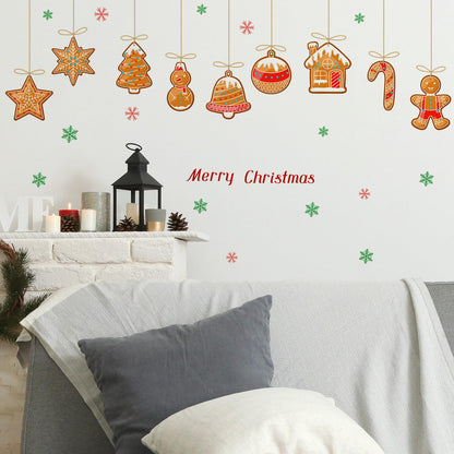 Christmas Wall Decals for Bedroom Hanging Christmas Tree Snowflake Gift Wall Stickers for Living Room Window Decor Removable Art Mural for Kids Baby Gift Nursery Door Decor Supplies (Style2)