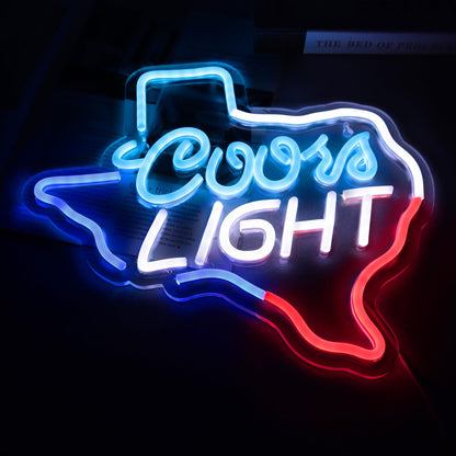 JFLLamp Crs LIGHT Neon Signs for Wall Decor Neon Lights for Bedroom Led Signs Suitable for Man Cave Bar Pub Restaurant Christmas Birthday Party Gift Led Art Wall Decorative Crs Light Bar Sign, 5V Usb Power, 17*11 Inch(Azure+red+white）