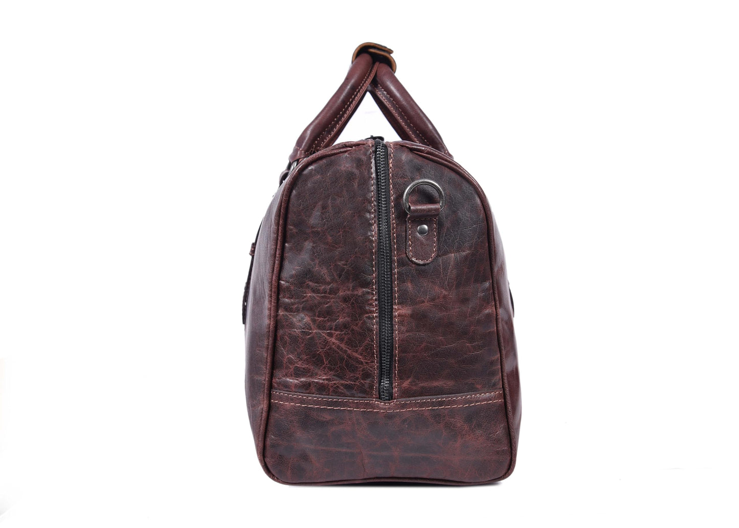 Leather Duffel Bag for Men & Women Travel, Weekend, Overnight, Gym Bag - Florida Brown