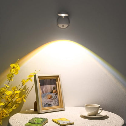 Wireless Picture Light Battery Operated Set of 2, Painting Light with Motion Sensor and Remote Control, Stepless Dimming Art Display Light for Picture Frame