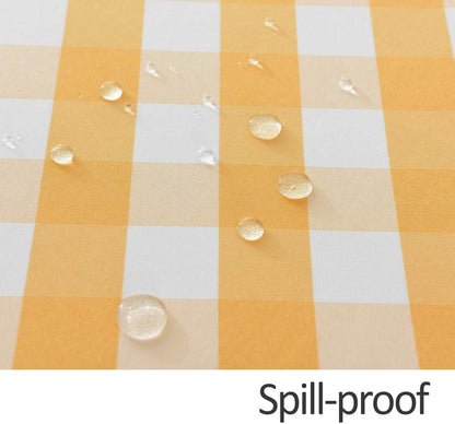 maxmill Checkered Rectangle Tablecloth Water Resistance Wrinkle Free Spillproof Heavy Weight Gingham Plaid Table Cloth for Buffet Banquet Parties Holiday Dinner, 60 x 84 Inch Yellow and White