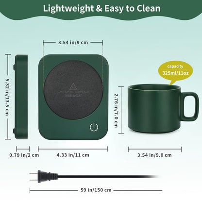 VOBAGA Mug Warmer Set, Coffee Warmer for Desk with 11oz Ceramic Mug, Auto Shut Off & 3-Temp Settings, Smart Coffee Cup Warmer, Home Office Essentials Coffee Set