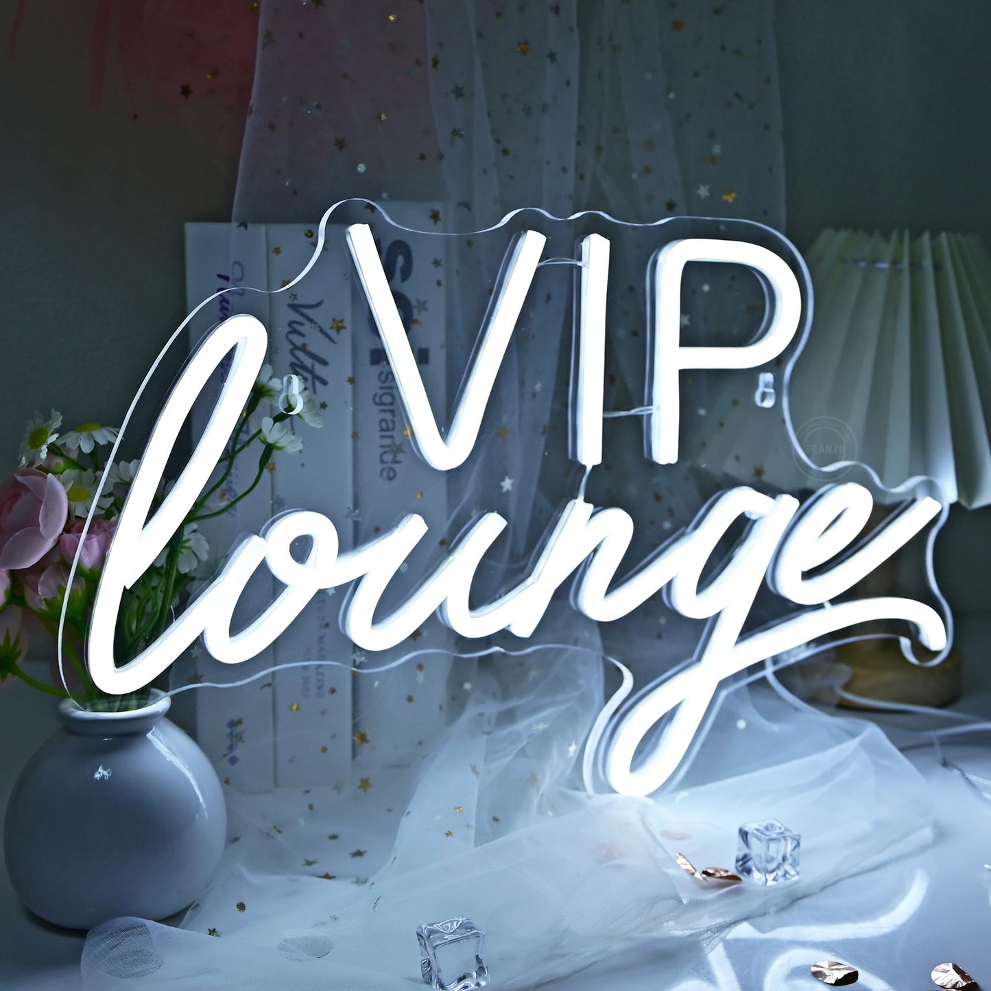 Planzo VIP Lounge Led Neon Light Sign USB Office Hotel Pub Cafe Store Shop Wedding Birthday Party Beauty Salon Airport Railway Station Bistro Nightclubs Wall Sign Decor USB 15.75"X9.65"