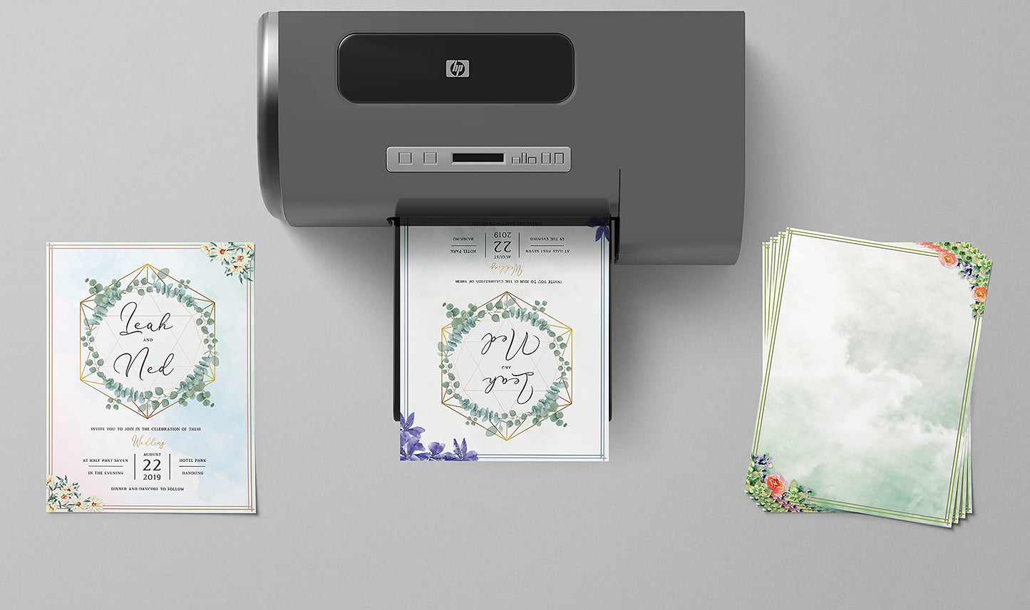 Better Office Products Stationery Paper, 100 Sheets, Floral Letter Writing Stationery, Letter Size 8.5 x 11 inch, 6 Unique Double Sided Designs, 100 Pack