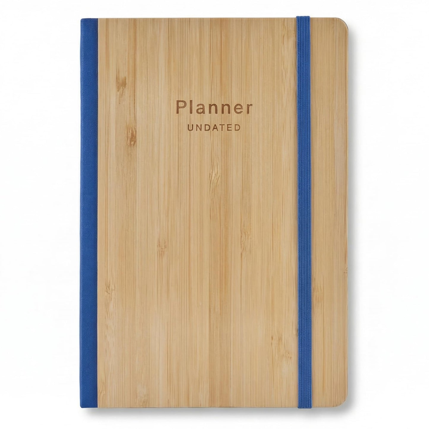 AuroPlanner Bamboo Cover Undated Portable Planner Notebook – Daily, Weekly & Monthly Organizer, Lay-Flat A5 (5.7” × 8.3”), 100 GSM Paper, 160 Pages, 4-Month Layout (Blue)