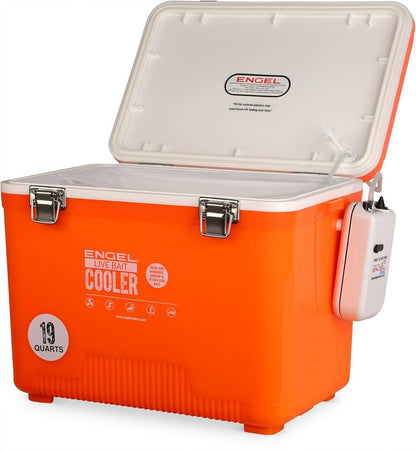 Engel Live Bait Cooler Box - Portable Fishing Station with 2-Speed Aerator Pump | Ideal for Shrimp & Live Fish