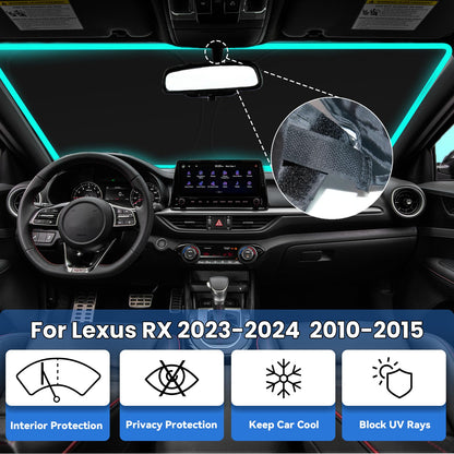PAIMOHO Windshield Sun Shade for Lexus RX 2010-2015, 2023-2024 RX350/RX350h/RX450h/RX500h, Car Front Window Sunshade with 240T Sun Visor Protector Blocks UV Rays Heat Sun Shield Accessories