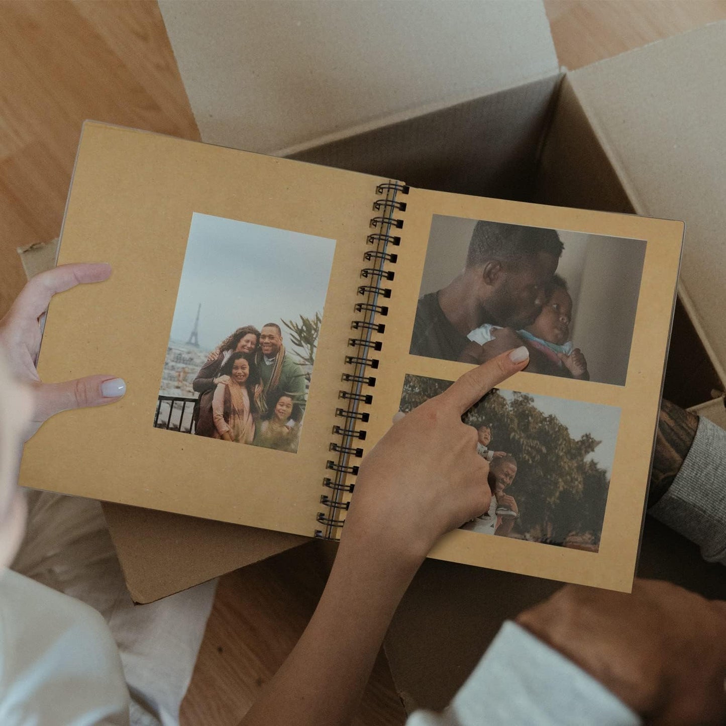 UPlama 12x12 Inch Scrapbook Album 100 Pages, Hardcover Kraft Photo DIY Memory Book with Spiral Binding for Wedding Anniversary Family Photos