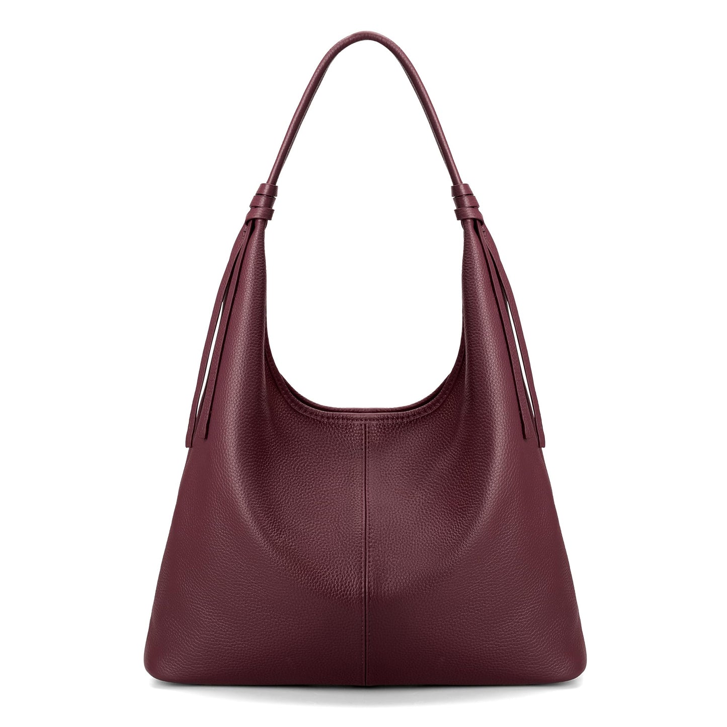 befen Genuine Leather Slouchy Hobo Purses for Women, Casual Hobo Bags Real Top Grain Leather Tote Handbags Women's Burgundy Shoulder Satchel for Shopping, Outing, Travel