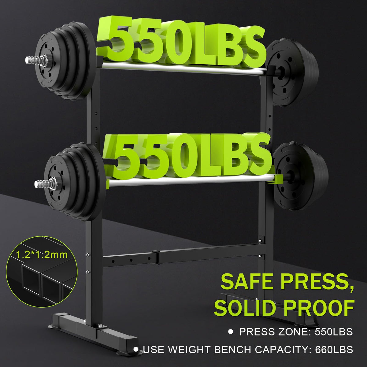 FitinOne Squat Rack, Height-Adjustable Dumbbell Rack for Home Gym, Multi-Function Barbell Rack, Portable Strength Training Dumbbell Rack, Home Gym Power Station for Home