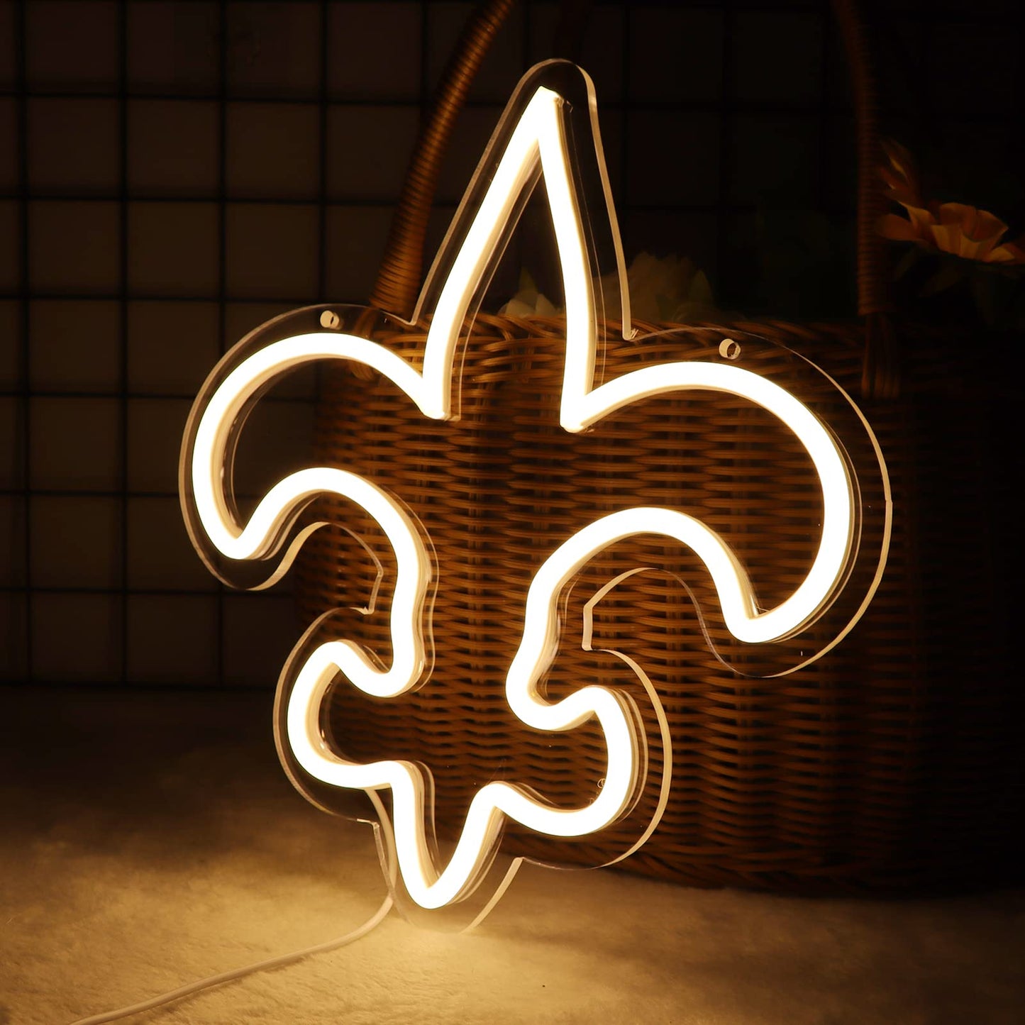 WonderfulLife Saints Neon Sign for Home Bar Pub Party Decor,Football Team Logo Led Neon Lights for Man Cave,Easy Hanging on the Office Wall or Game Room.5V USB Power supply.