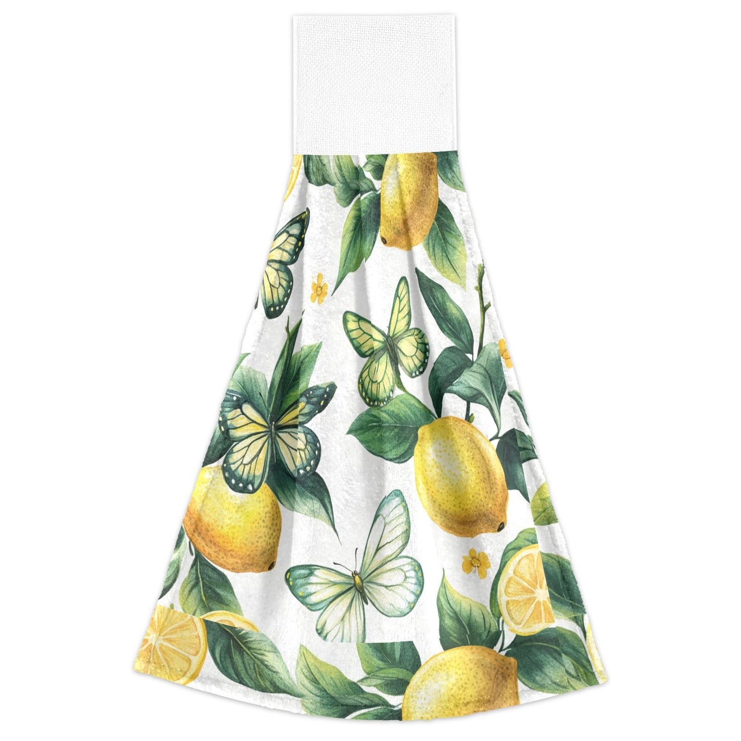 Boccsty Lemon Hanging Kitchen Towels 2 Pieces Summer Lime Tree Branch Dish Cloth Tie Towels Hand Towel Tea Bar Towels for Bathroom Farmhouse Housewarming Tabletop Home