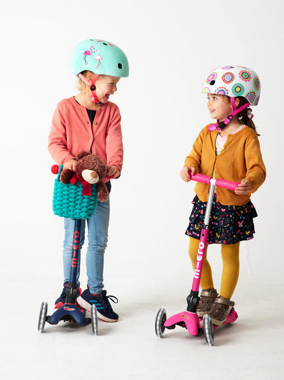 Micro Kickboard | Mini Foldable LED Kids Scooter for Ages 2-5 | Children up to 110 lbs | 3 Wheel Lean-to-Steer | Adjustable T Bar | Smooth Ride, Motion-Activated PU LED Wheels | Swiss Design