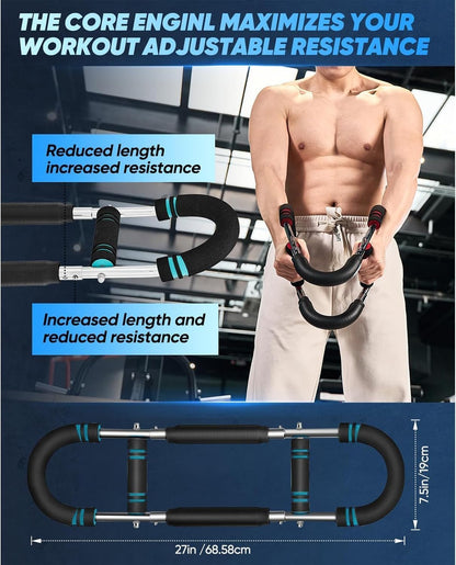 Twister Arm Trainer, 40-100lb Adjustable Chest Workout Equipment, Arm Trainer, Twister Arm Trainer, Portable Power Twister Bar, Detachable Design Fitness Anywhere (Blue)