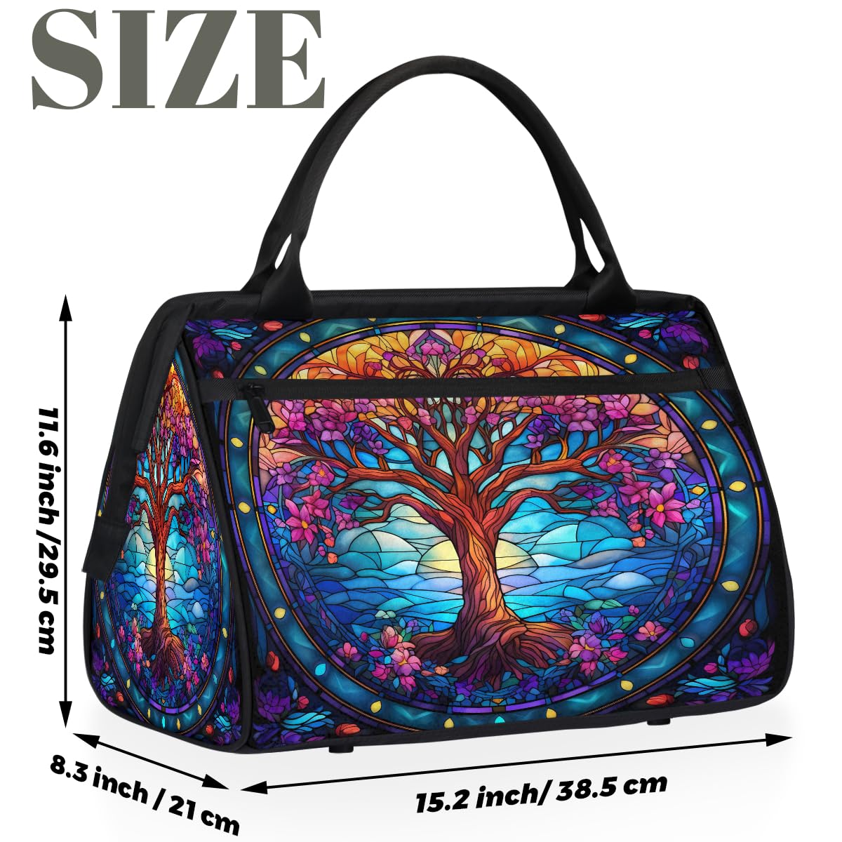 Small Weekender Bag for Women Tree Of Life Beauty Foldie Gym Duffle Bags Canvas Compact Workout Bags Carry On Tote Bag Sport Travel Overnight Sleepover Hospital for Traveling Luggage