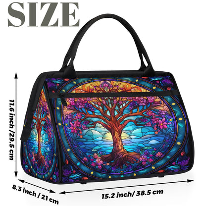 Small Weekender Bag for Women Tree Of Life Beauty Foldie Gym Duffle Bags Canvas Compact Workout Bags Carry On Tote Bag Sport Travel Overnight Sleepover Hospital for Traveling Luggage