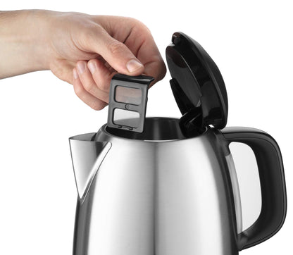 Russell Hobbs Adventure 24991-70 Kettle [1.0 L] Stainless Steel (2400 W, Quick Boil Function, Removable Limescale Filter, External Water Level Indicator, Small Travel Kettle)