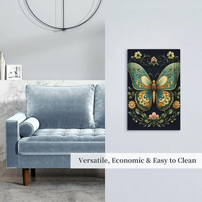 Butterfly Ornate with Flower Light Switch Covers No Device Wall Plate 1 Gang Decorative Blank Switchplate Electrical Faceplate for Country Living Bedroom Decor