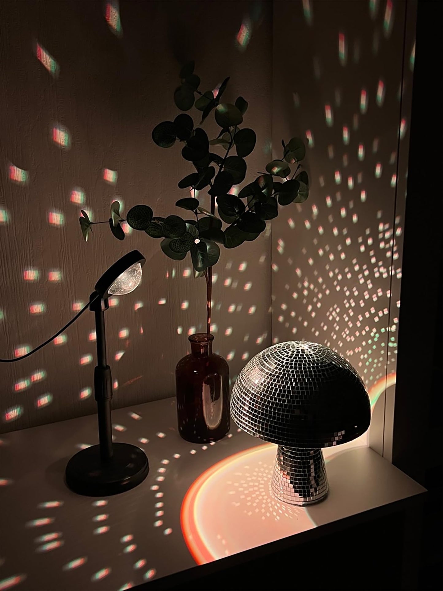 Yeehlmer Creative Mushroom Disco Ball for Party, Table Decor Mirror Retro Handmade Disco Ball Mushroom Shape Home Art Decorations,Bar Ornaments(Silver, S(5.9''))