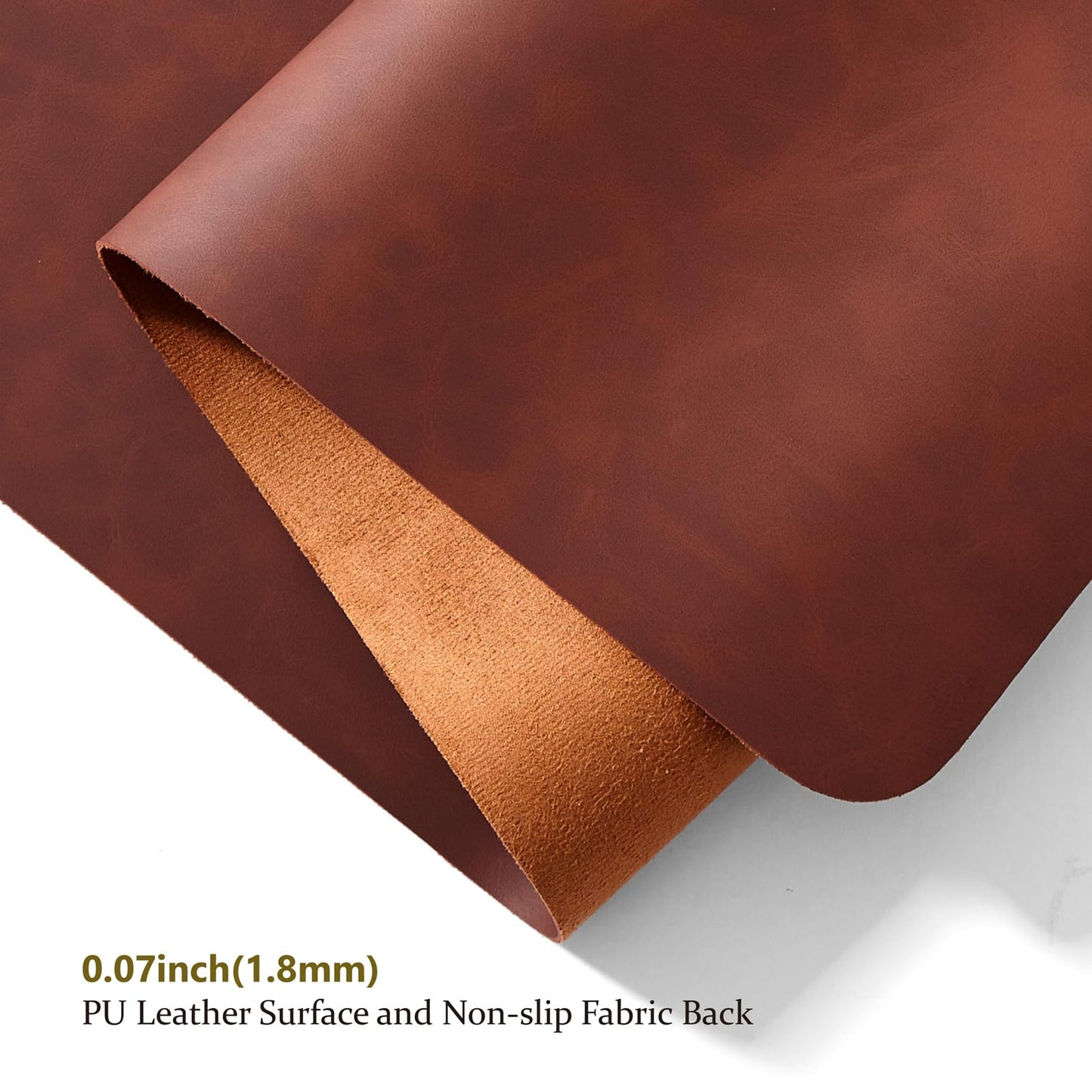 Distressed Leather Desk Mat - Non-Slip PU Desk Pad for Office and Home - Desk Organization and Accessories - Ideal for Large Mouse Pad and Desk Mats on Top of Desks(Mahogany,47.2"x 17")