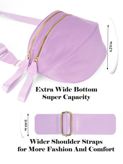 Pure Colour Crossbody Bag Bum Bag for Women,Spacious Purse Fanny Packs Belt Bag,Oversized Bum Bag (Colour Bum Bag-Beige)