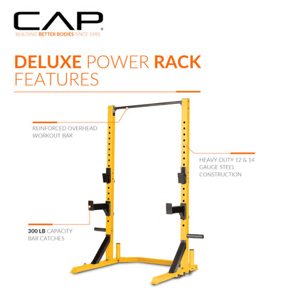 CAP Barbell FM-8000F Deluxe Power Rack, Yellow