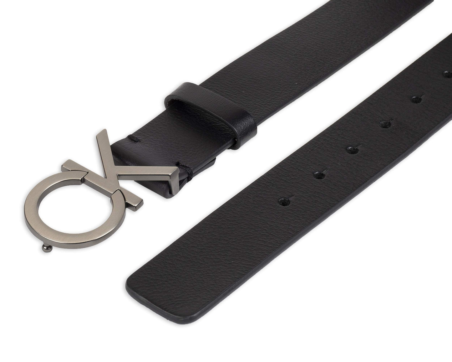 Calvin Klein Men's CK Plaque Buckle Jean Belt, Black, 3X