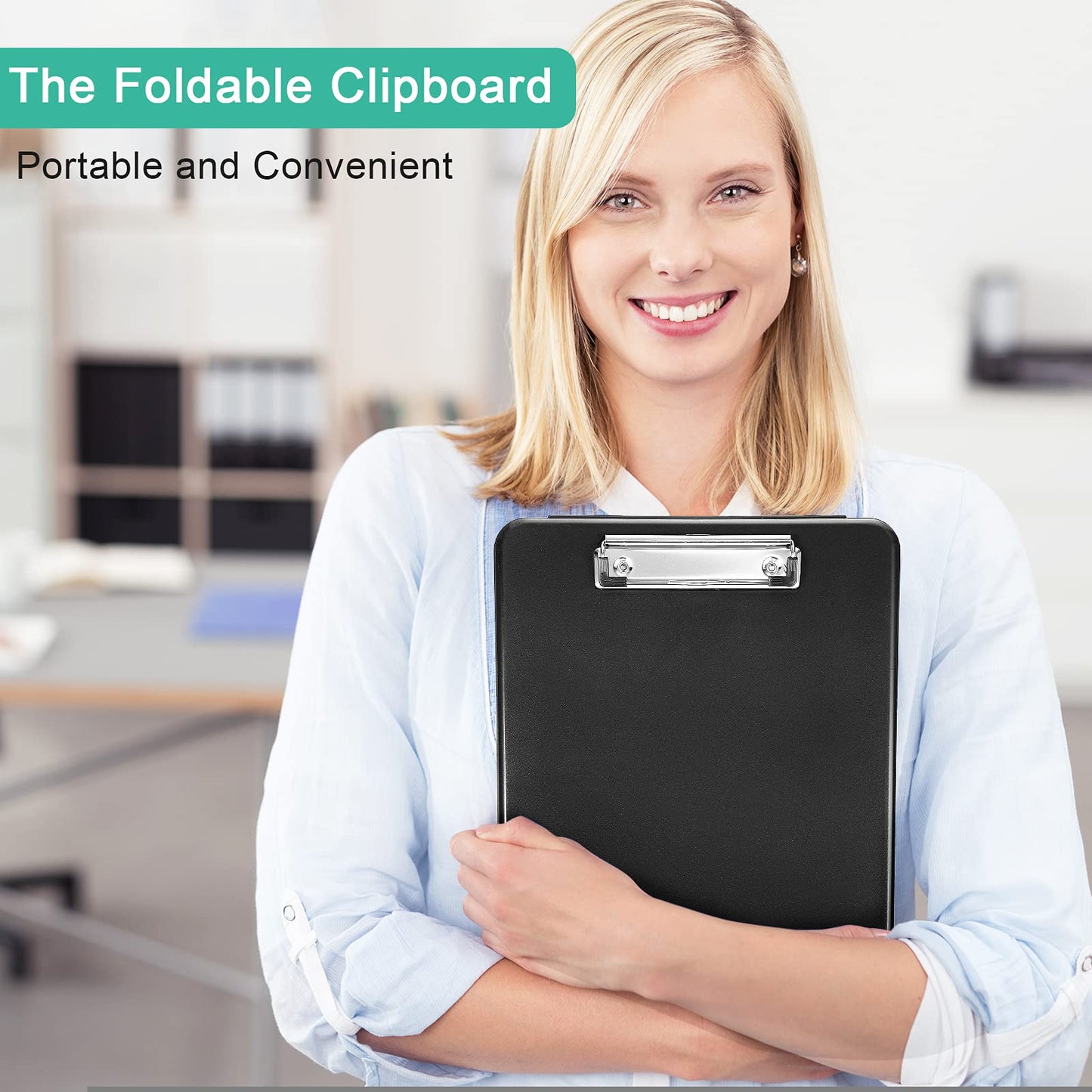 4 Pieces Clipboard with Storage Plastic Storage Clipboard Nursing Foldable Clip Board with Low Profile Clip for Student Teacher Nurse Employee, Letter Size 9. 5 x 13. 5 Inch