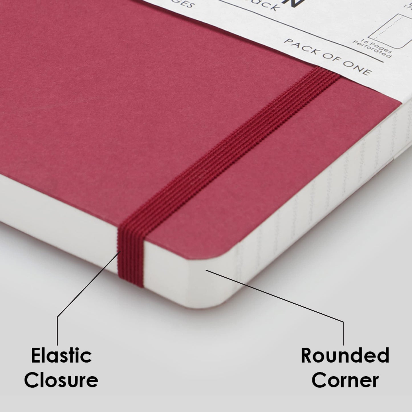 myPAPERCLIP Limited Edition A5 Ruled Notebook | 192 Pages, 100 GSM, Soft Cover, A5 (5.83 × 8.27 in) | Flat Lay | Bookmark & Elastic Closure | Raspberry