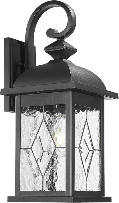 FEMILA 21" Large Exterior Wall Light Fixtures, Anti-Rust Waterproof Outdoor Wall Lantern Porch Lights for Entryway, Patio, Garage, Doorway, Matte Black, 4FD54B2 BK-SD