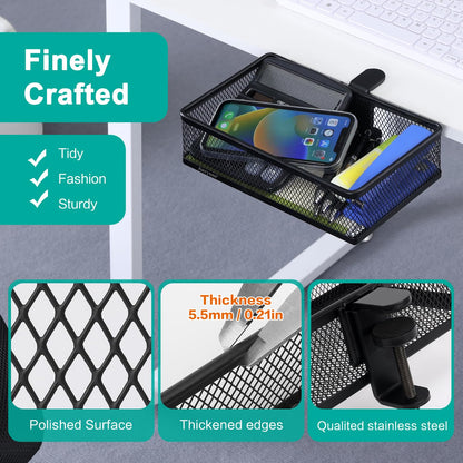 Aurynns Clip-on Drawer organizers, desk organizer,can be clipped around the table to store small items. (Black - Small), Bronze Gold