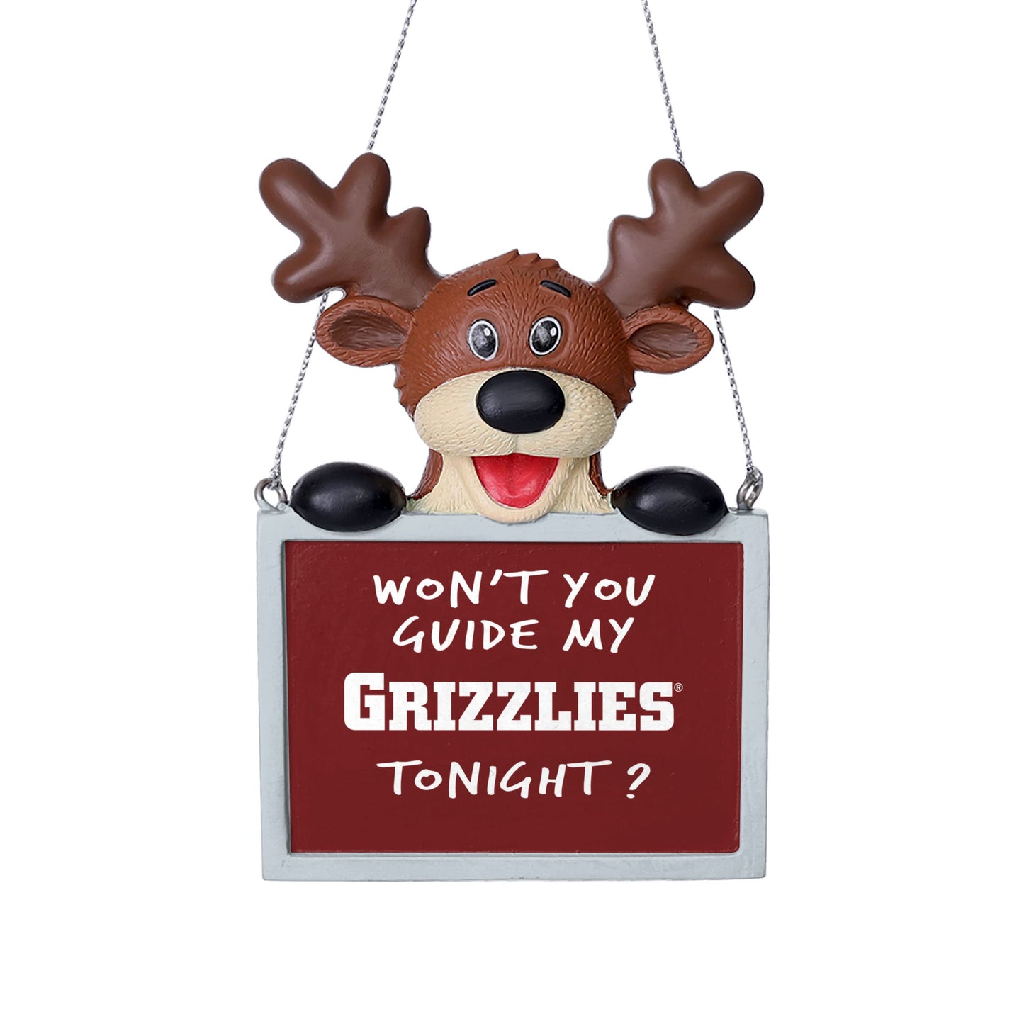 FOCO NCAA Montana Reindeer With Sign Ornament