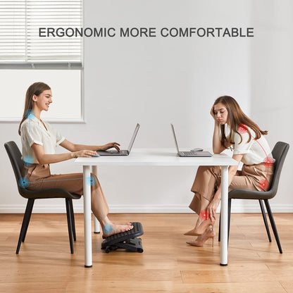 HUANUO Adjustable Desk Footrest, Foot Rest for Under Desk at Work with Massage, Adjustable Foot Stool with 3 Height Position & 30 Degree Tilt Angle Adjustment for Home, Office