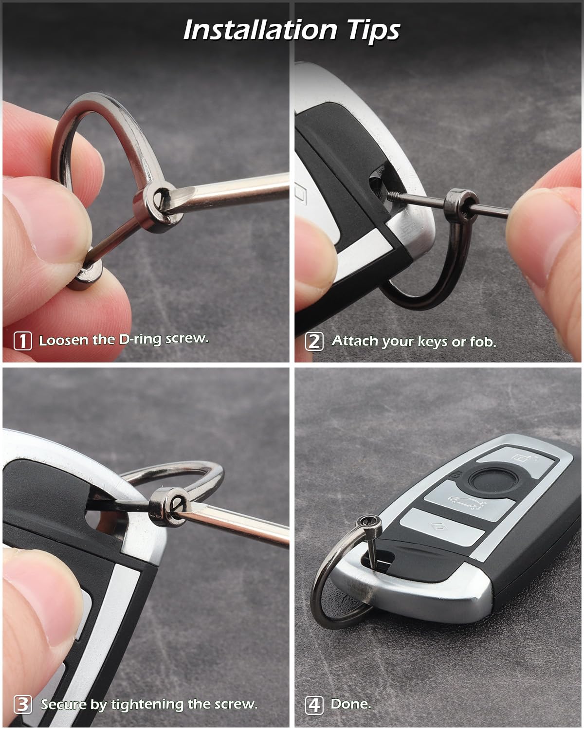 PJYTAC Keychain for Car Keys, Short Key Lanyard for Women, Cute Leather Rope Car Key Holder Key Chain with D Key Ring, Accessories Kit Phone Tether Tab Gift for Women Men