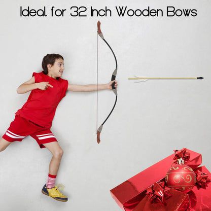 Basbon 8 Pcs Wooden Feather Arrows Soft Rubber Tips, 17 Inch Handmade Wooden Toy Arrow for Kids and Beginners, Archery Bows Outdoor Play Cosplay Costume Decoration