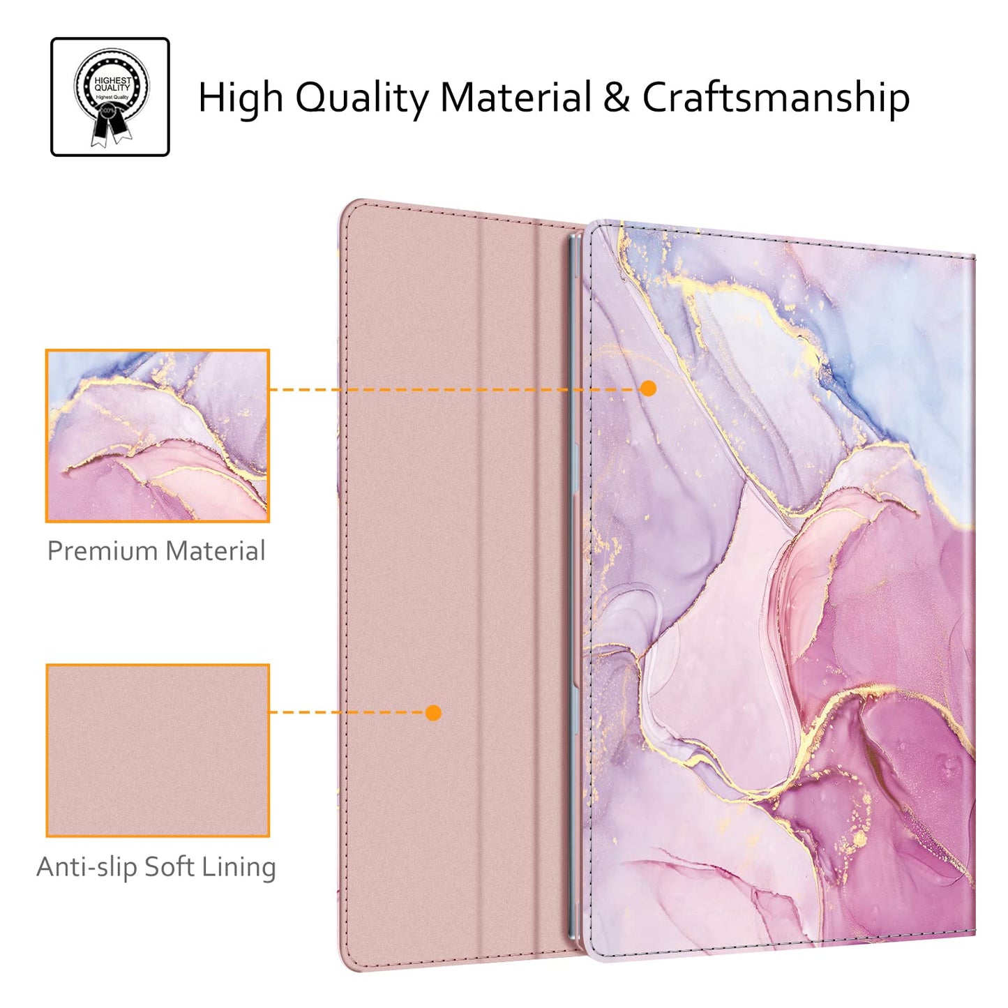 Fintie Sleeve Case for 14" ASUS Chromebook Flip C433TA / ASUS Chromebook C425 / Lenovo Yoga Slim 7 14IIL05 / Dell Latitude 7410 7420 - Premium PU Leather Portfolio Book Cover, Glittering Marble