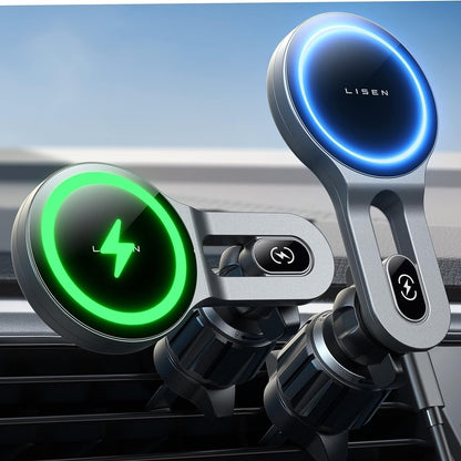 LISEN for iPhone 17 MagSafe Car Mount Charger, [Safer & Faster] Vent Magnetic Wireless Car Charger, Car Vent Phone Mount Charger Fits iPhone 17Pro/ Max/Air 16 15 14 13, Samsung with MagSafe Case