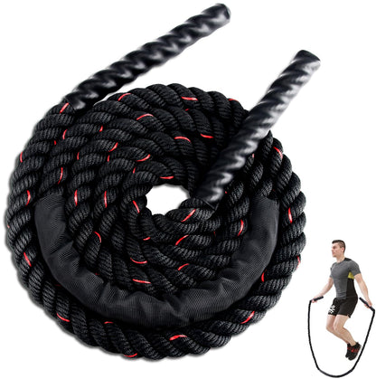 Weighted Jump Rope for Men Women, 1.5lb Heavy Jumping Ropes for Fitness, Adult Skipping Rope for Home Gym Exercise, Improve Strength and Building Muscle Workout Equipment (Black)