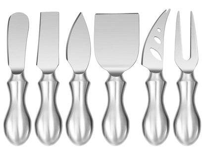 WoneNice Luxury 6-Piece Cheese Knife Set, Premium Stainless Steel Cheese Knives Gift Set for Wine Parties, Charcuterie Boards, Gourmet Dining, Weddings, Housewarming & Cheese Lovers
