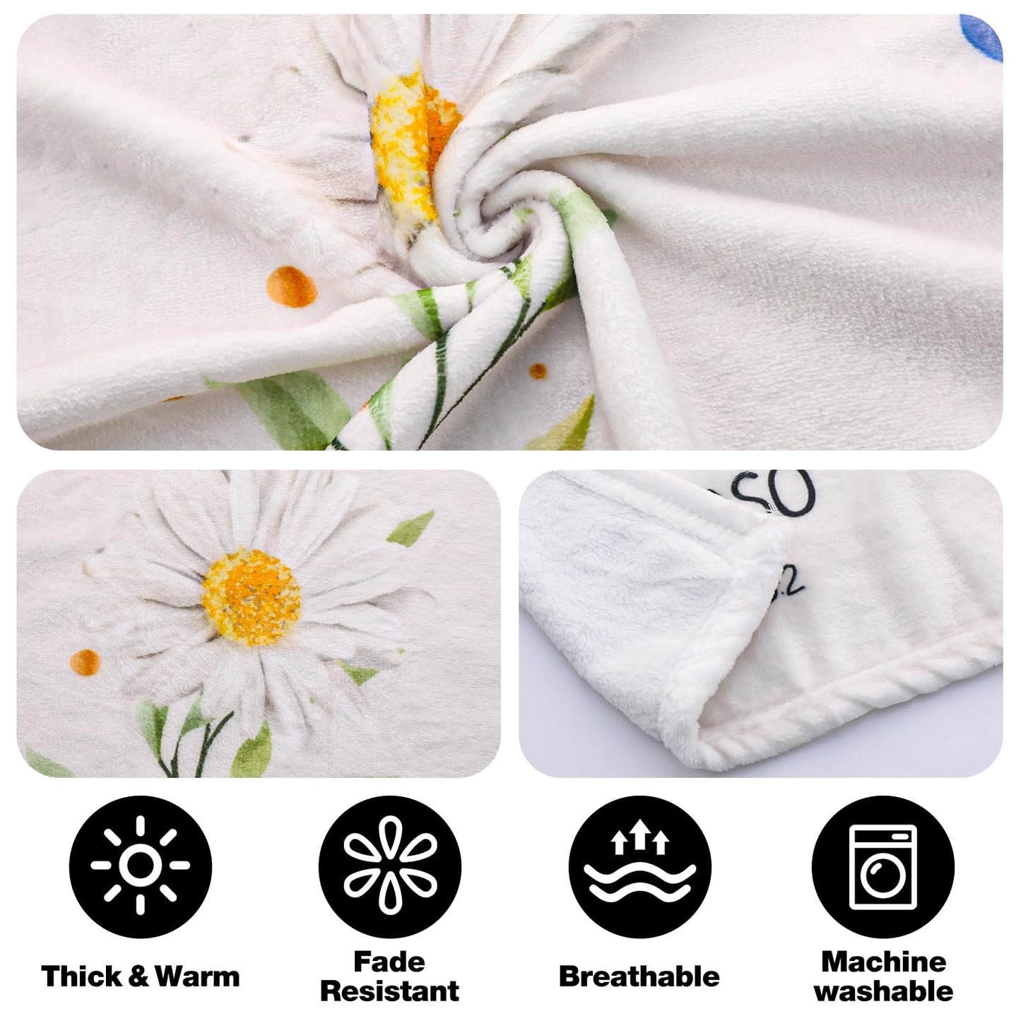 VISSTREE Spanish Christian Gifts for Women, Christian Throw Blanket with Flowers, Religious Flannel Blanket, Inspirational Faith Prayer Gift for Sister, Daughter, Mom, Soft Throw Blankets 50'' x 60''